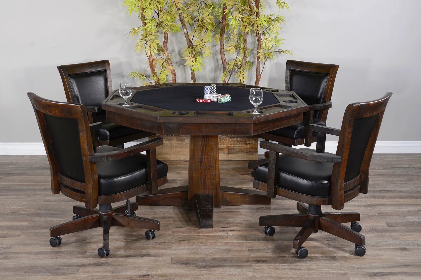 Empire USA Blaze Poker Table - Smokehouse Finish