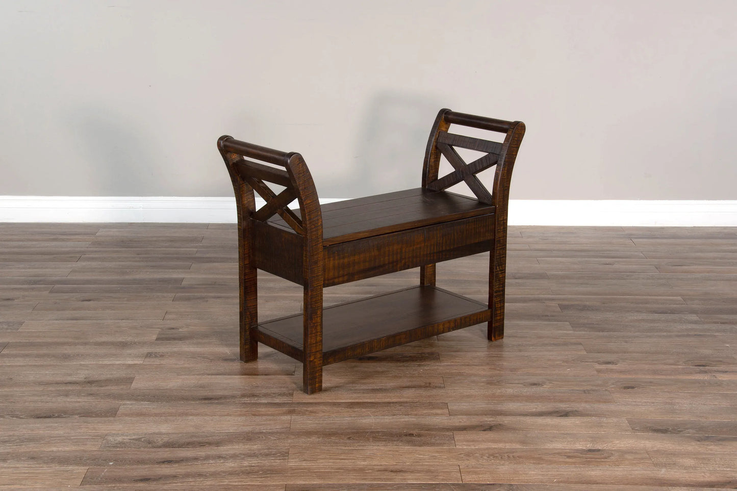 Accent Bench with Storage - Tobacco Leaf finish