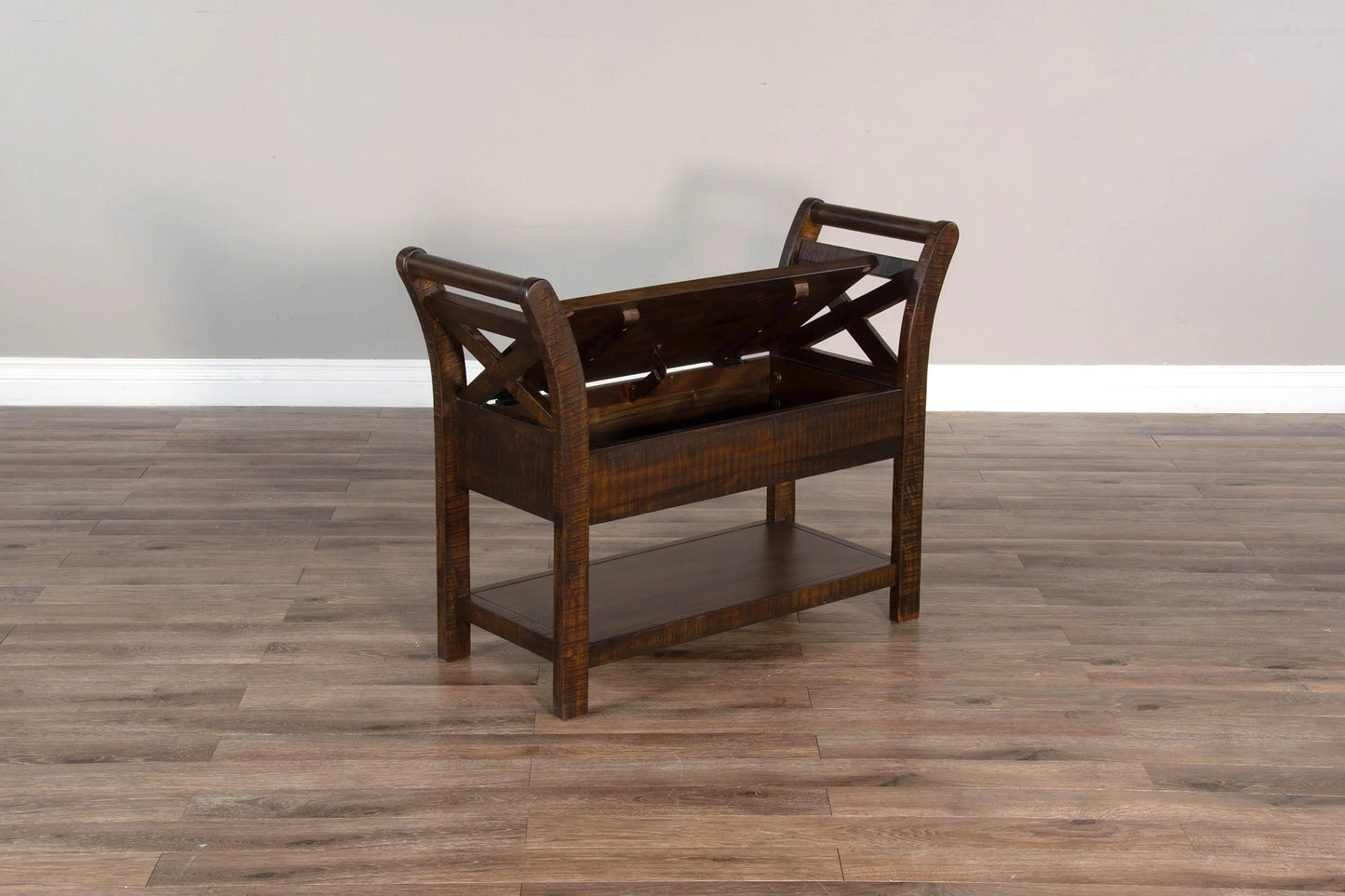 Accent Bench with Storage - Tobacco Leaf finish