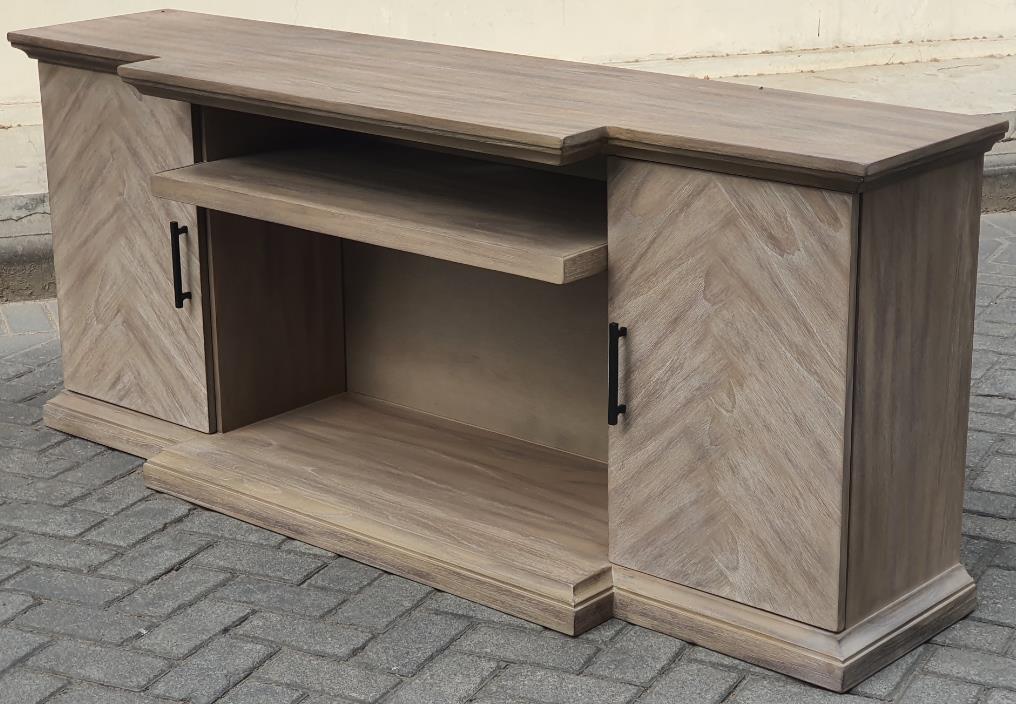 3686WE Media Console Rustic TV Stand Brown (66-inch, optional Fireplace ,for 36''fireplace option 2001B-36P )