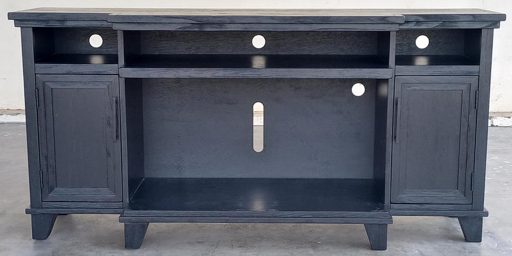 Empire USA - Media Console TV Stand (Black,66“, optional 36'' Fireplace )
