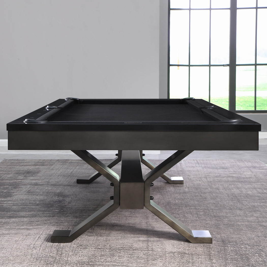 Axton Steel Pool Table - Gunmetal Grey,Black Onyx Finish