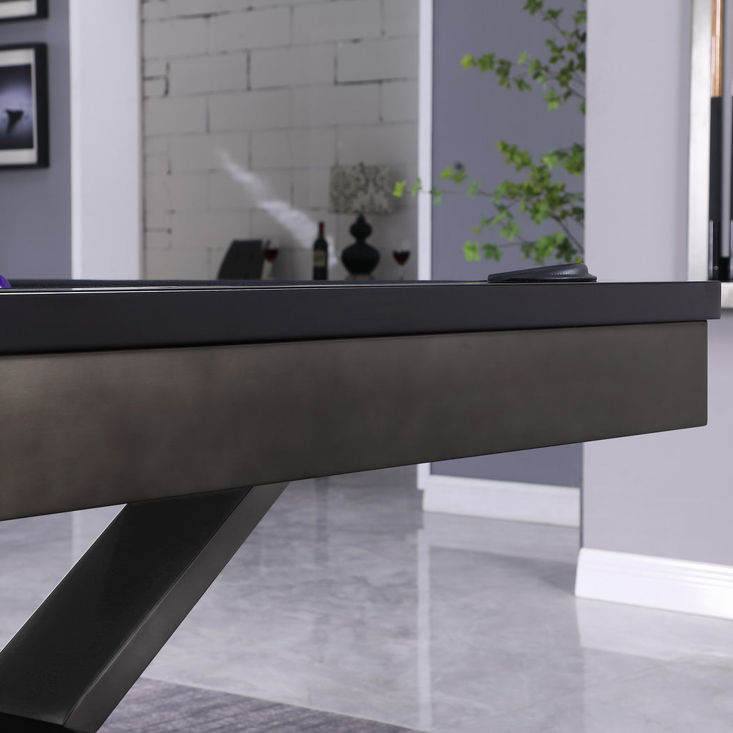 Axton Steel Pool Table - Gunmetal Grey,Black Onyx Finish