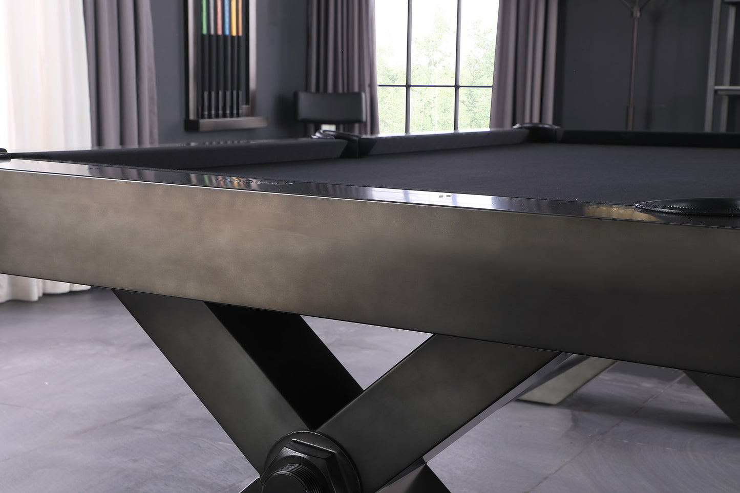 Vox Steel Pool Table - Gunmetal Grey Finish