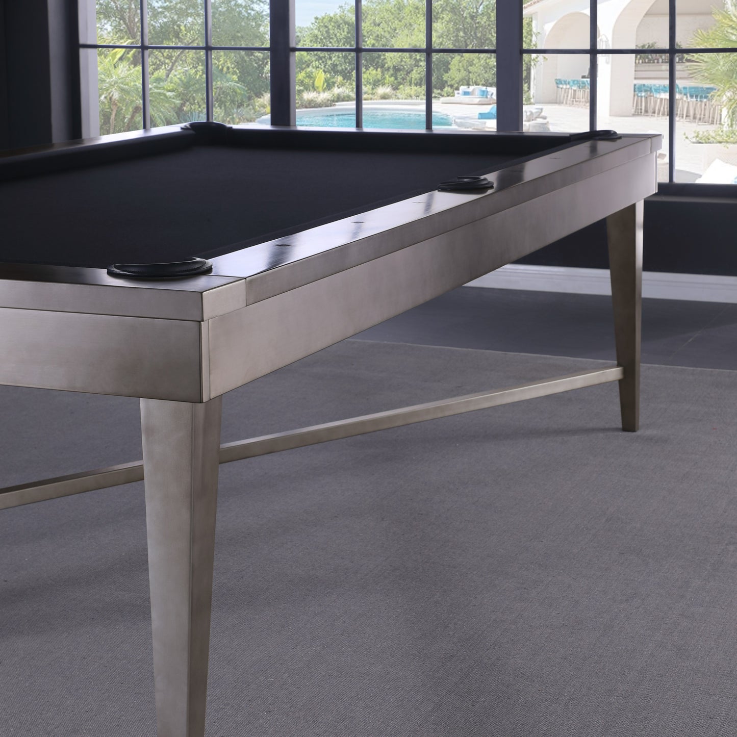 Saxon Steel Slate Pool Table - Gunmetal Grey Finish