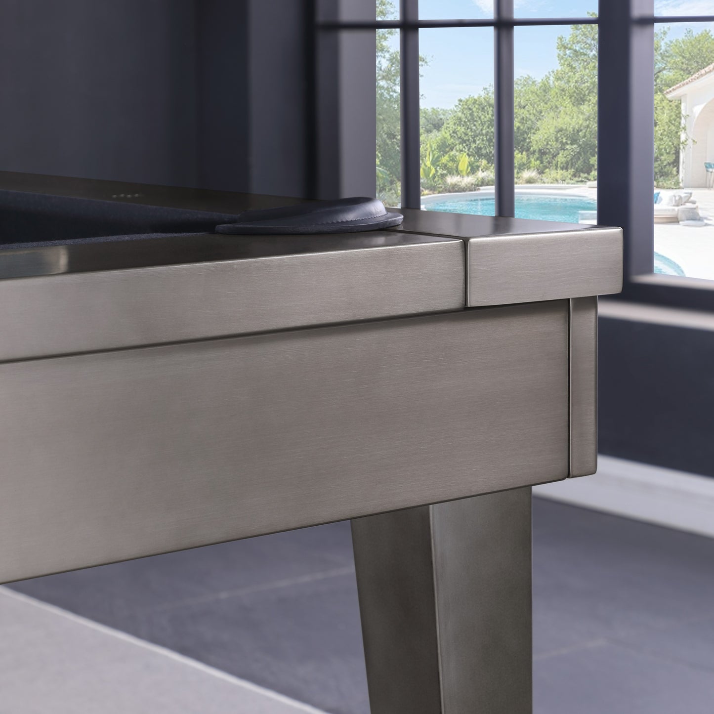 Saxon Steel Slate Pool Table - Gunmetal Grey Finish