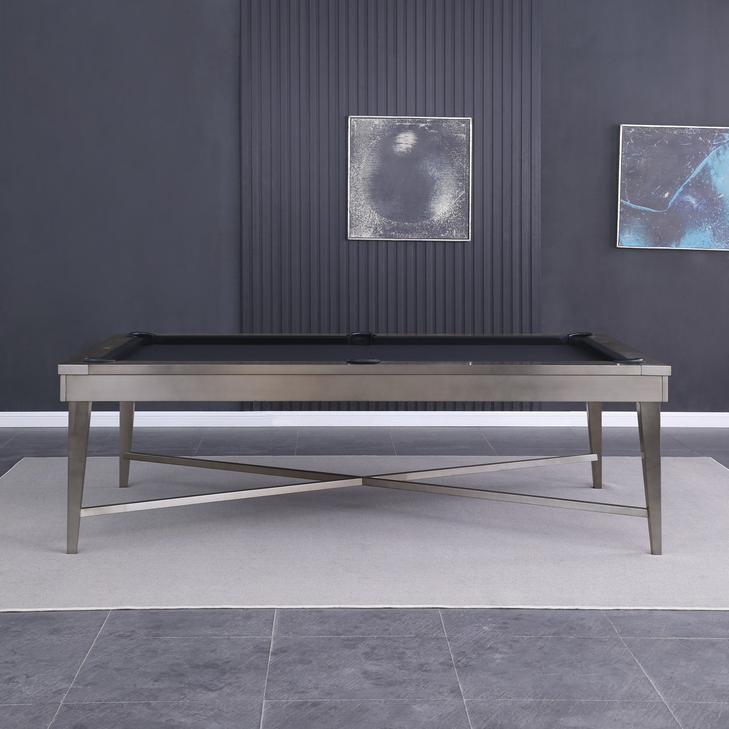 Saxon Steel Slate Pool Table - Gunmetal Grey Finish
