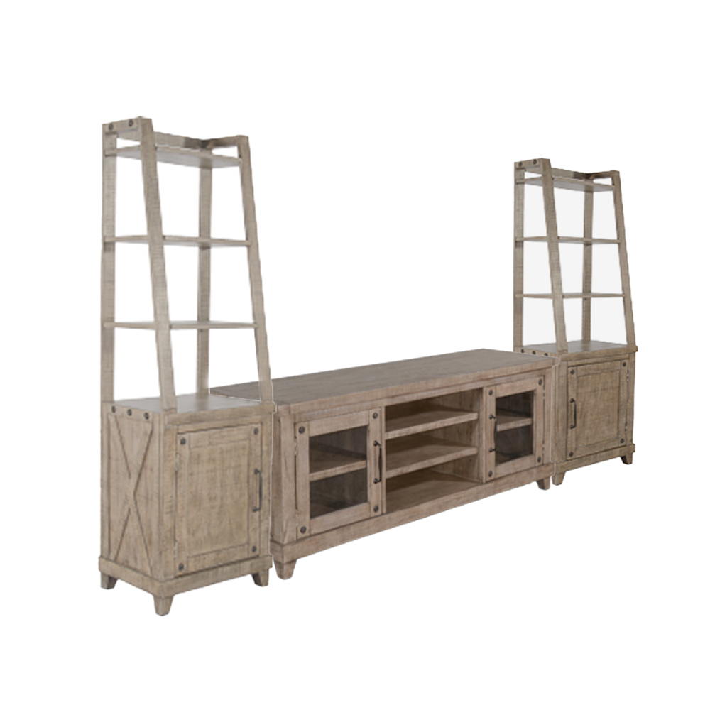 3644LW-64 TV Console/TV Stand and Pier/Left & Right Beige(110-Inch,optional Electric Fireplace,2001B-28c&2001B-28w)