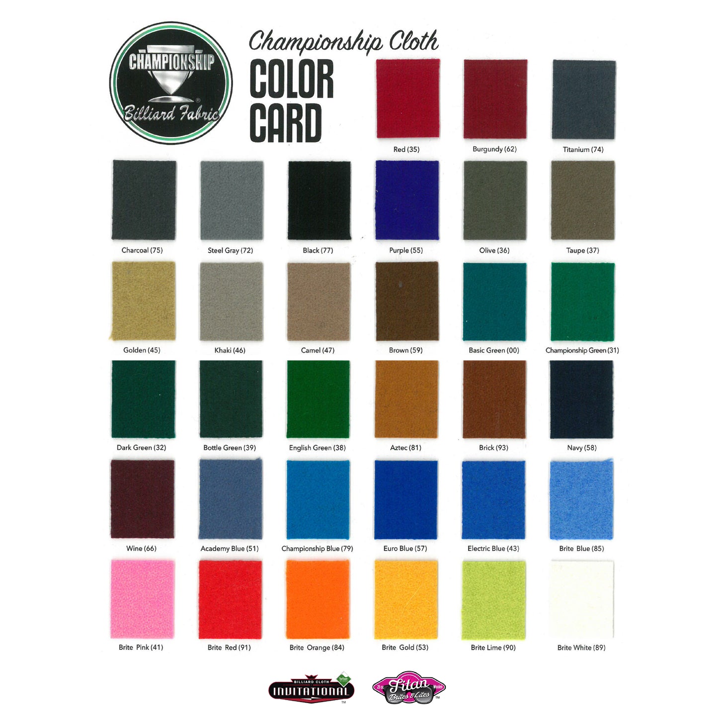 Championship - Invitational Felt with Teflon - 7/8/9 ft - 33 color