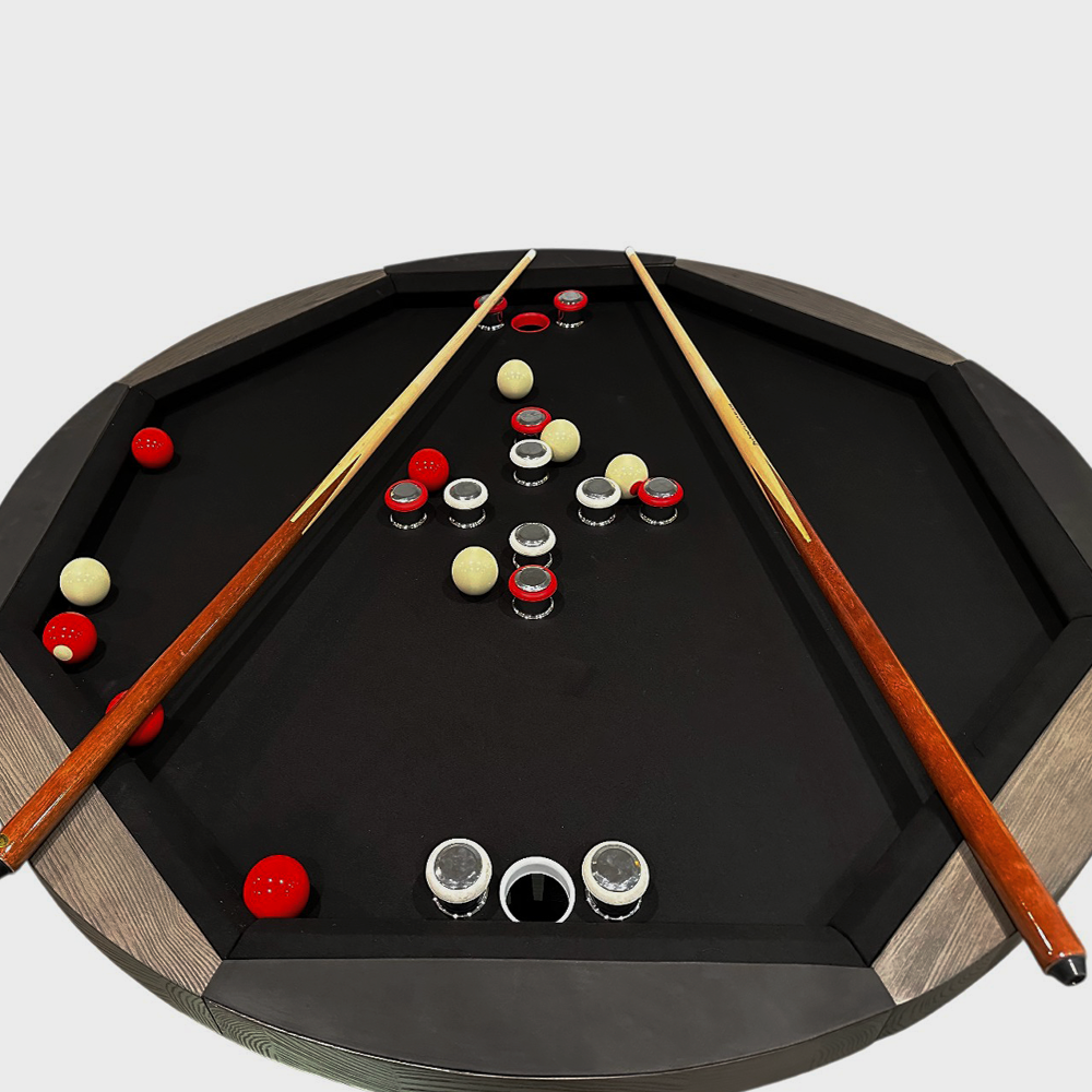 Kai - Poker Table, Bumper Pool Table, Dining Table 3 in 1 - Greyson grey Finish