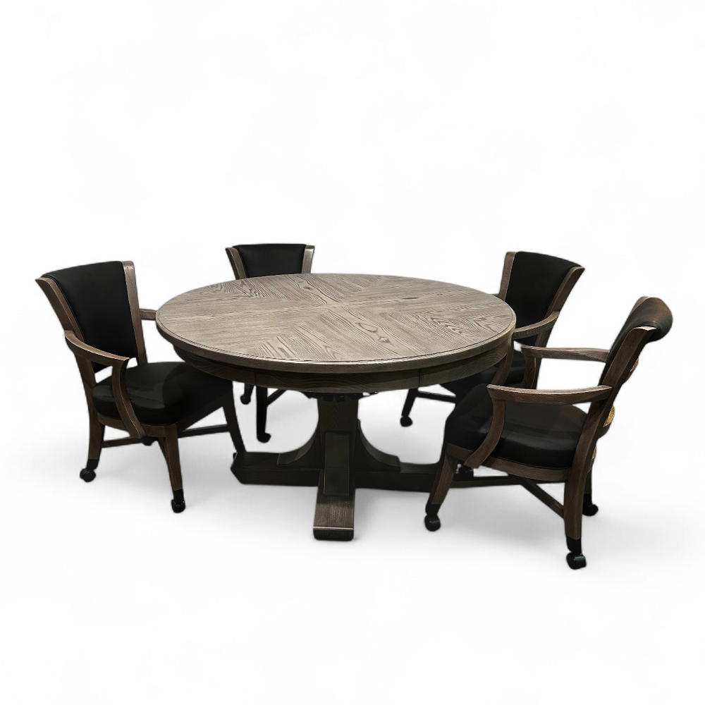 Kai - Poker Table, Bumper Pool Table, Dining Table 3 in 1 - Greyson grey Finish