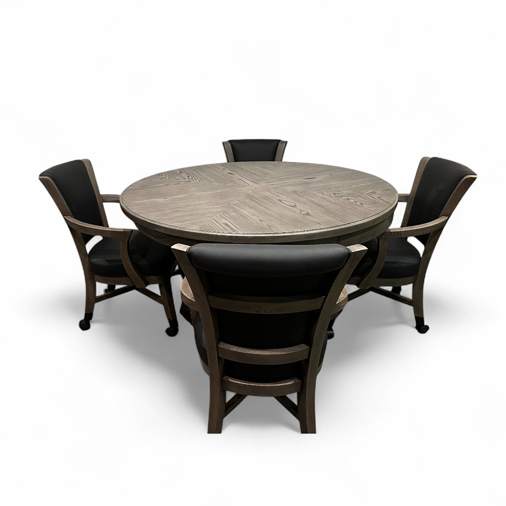 Kai - Poker Table, Bumper Pool Table, Dining Table 3 in 1 - Greyson grey Finish