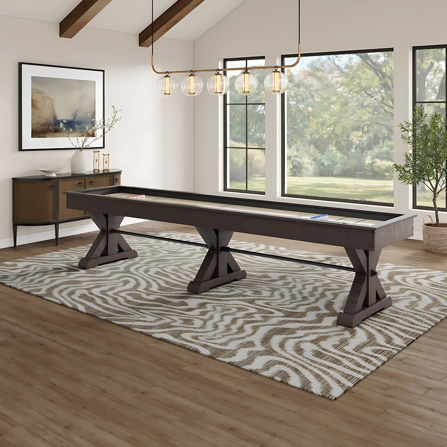 Otis Shuffleboard Table - Smokehouse Finish