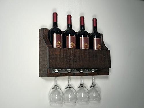 Empire USA - Barnwood Wall Mount Wine Rack (Barn Brown Fir)