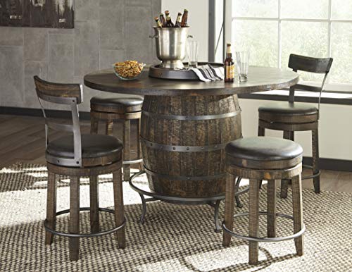 Signature Select Round Pub Table w/ 4 Swivel Cushion Top Stools