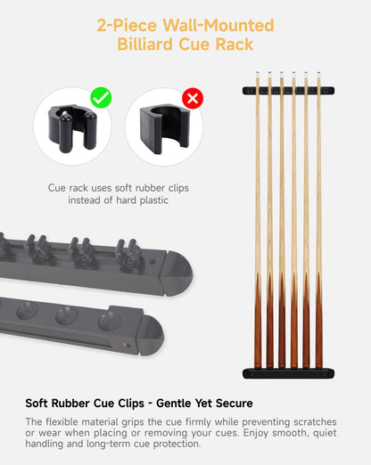 Empire USA - Burlywood Pool Cue Rack Set with Triangle and Diamond Racks, 6 Stick Holders, Natural Pine