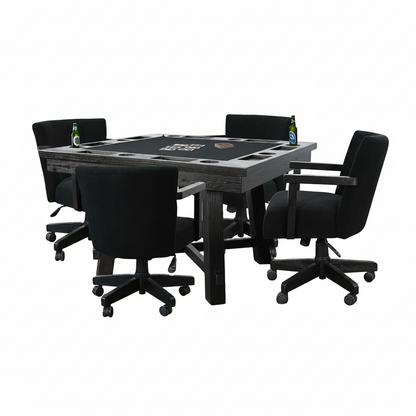 Reno - Poker Game & Dining Table Set (Blackwashed Finish)