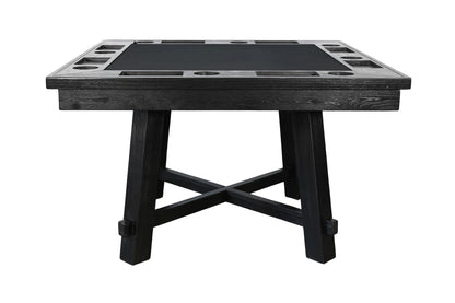 Reno - Poker Game & Dining Table Set (Blackwashed Finish)