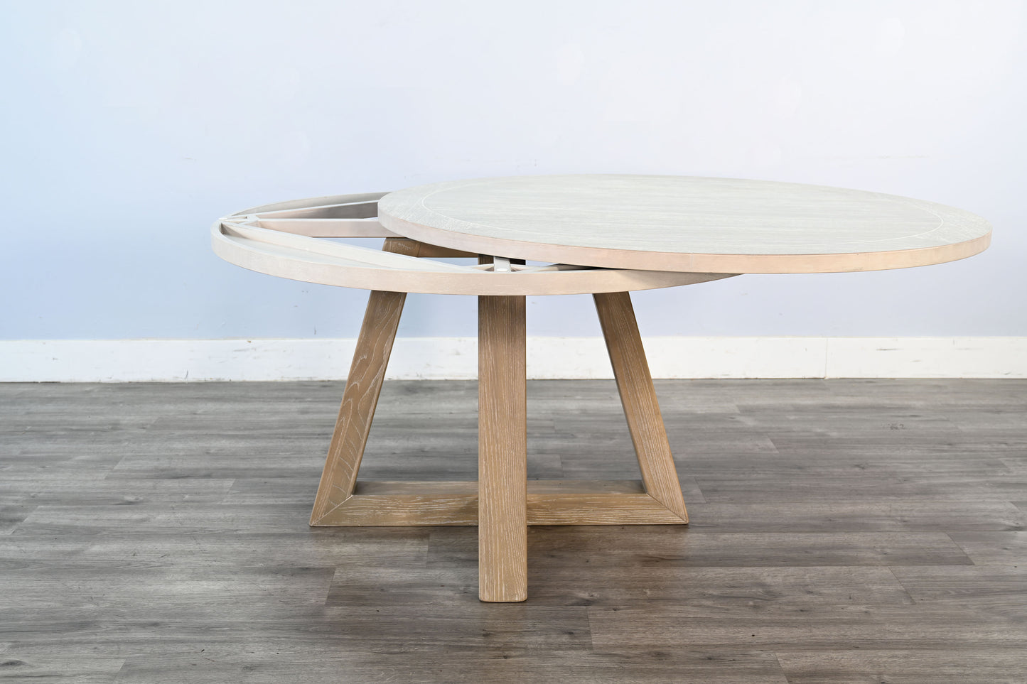 Rowan（LG） - Poker Game & Dining Table Set (Light Grey Finish)