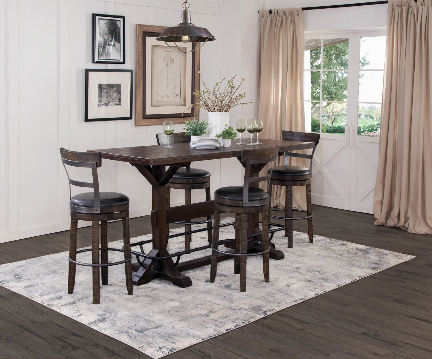 42”H Homestead Pub Table - Tobacco Leaf finish