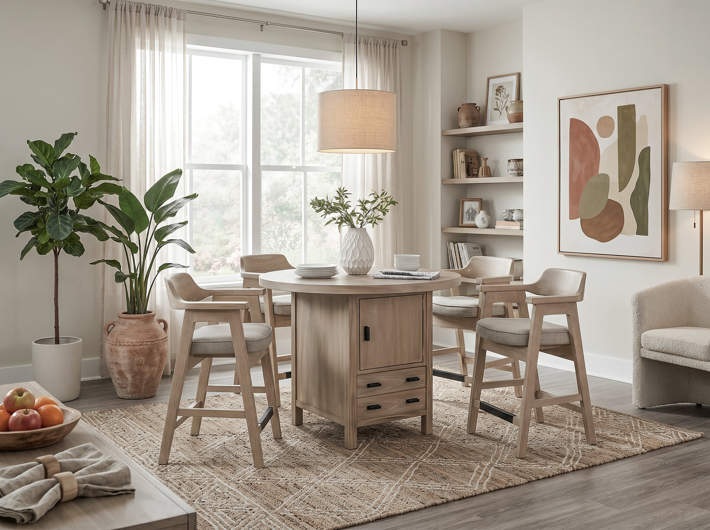 Walton - Poker Game & Dining Table (Wheat Finish)