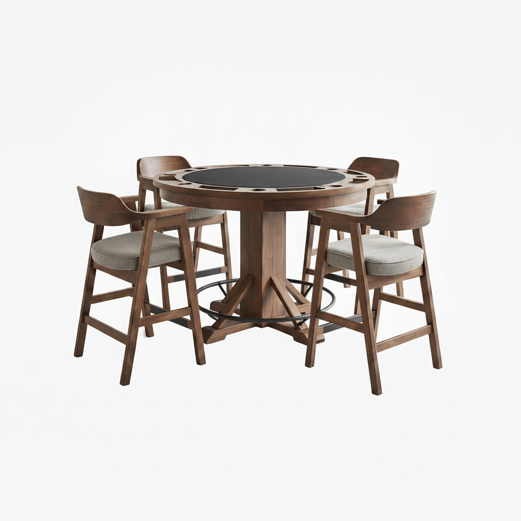 Cole - Poker Game & Dining Table Set (Cinder Finish)