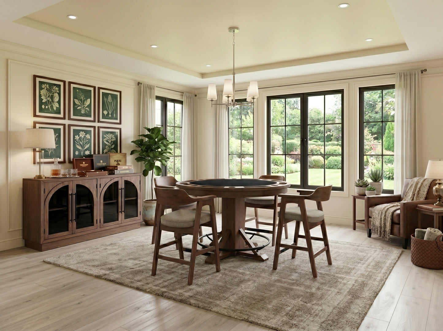 Cole - Poker Game & Dining Table Set (Cinder Finish)