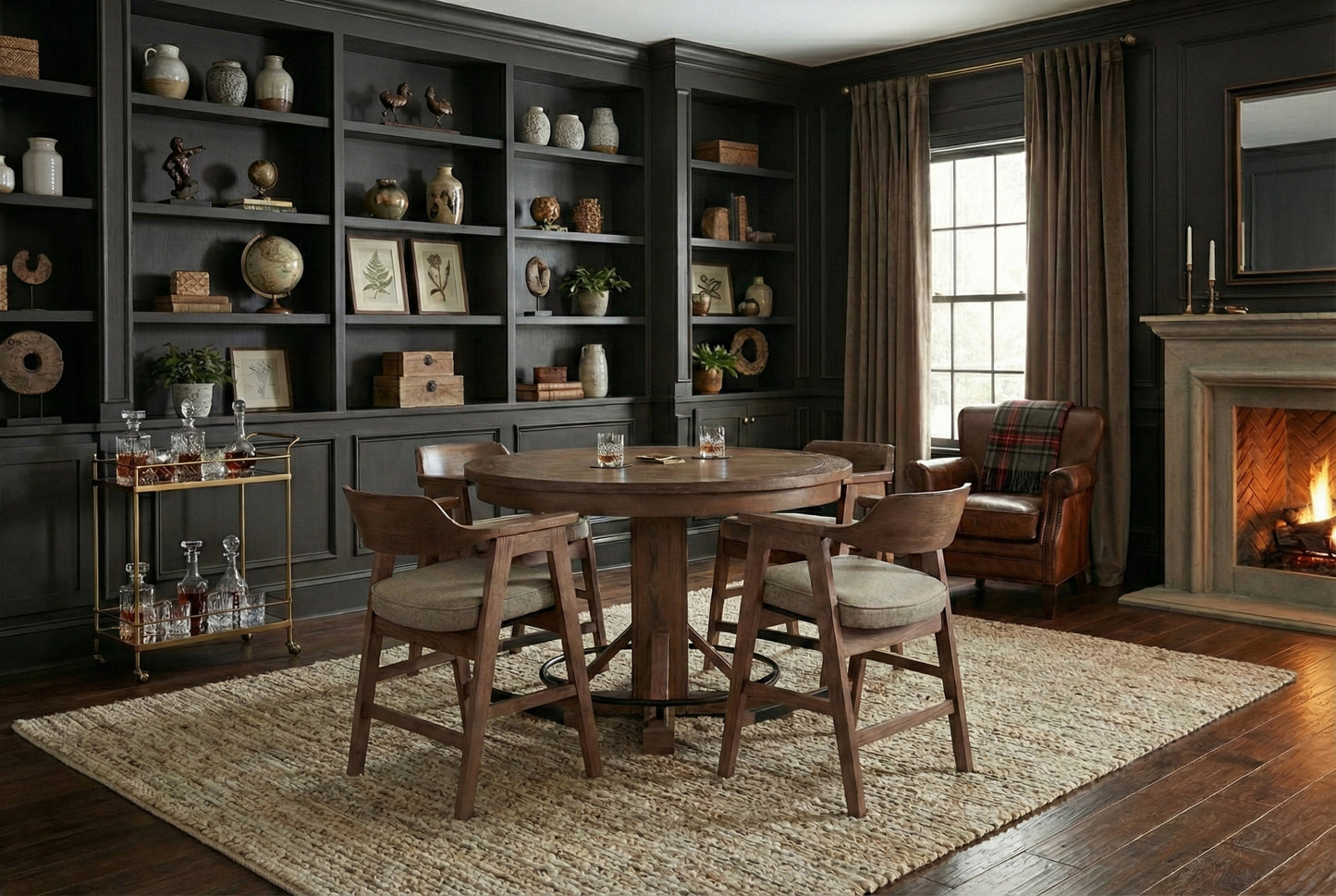 Cole - Poker Game & Dining Table Set (Cinder Finish)