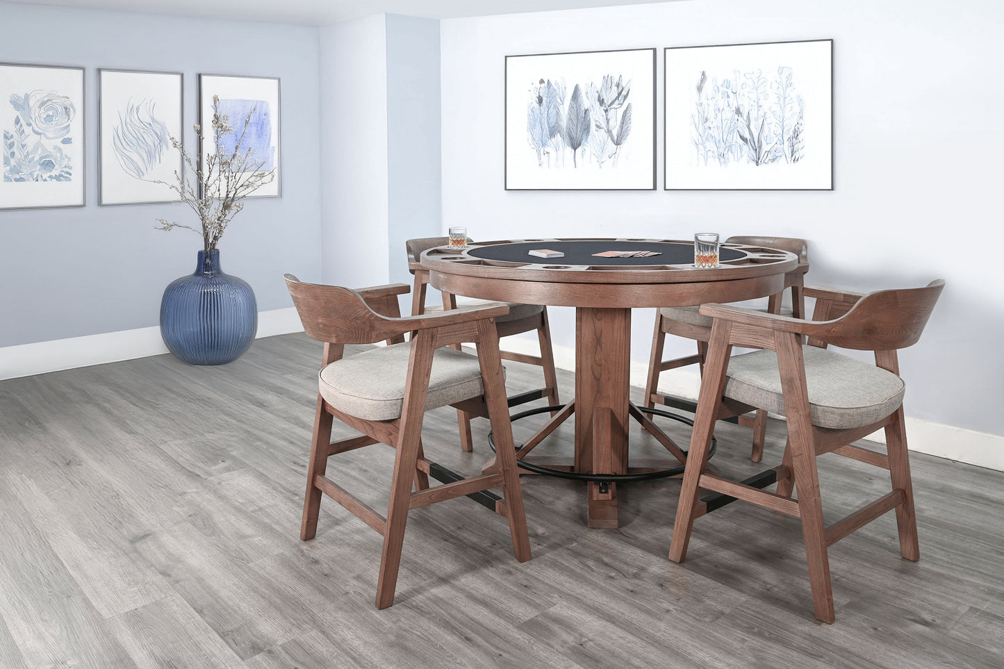 Cole - Poker Game & Dining Table Set (Cinder Finish)