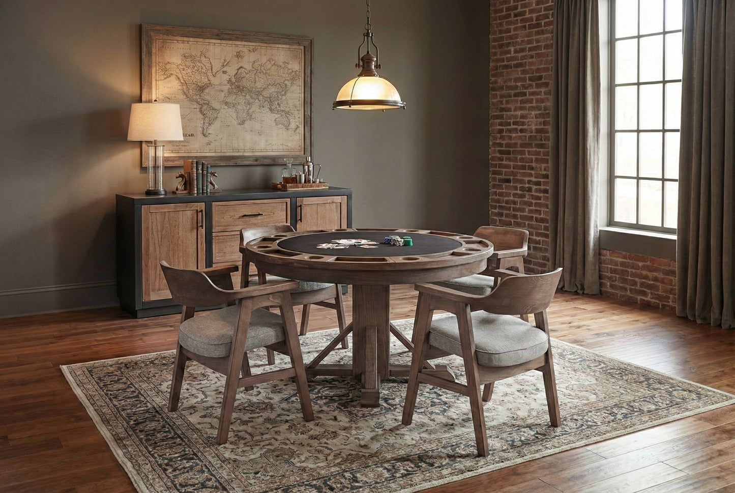 Cole 30” - Poker Game & Dining Table (Cinder Finish)