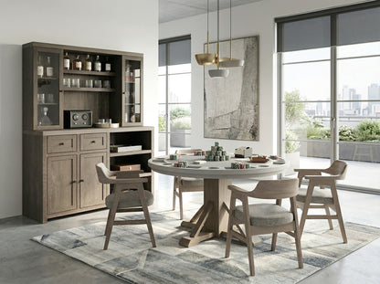 Rowan 30"（LW） - Poker Game & Dining Table Set (Light Grey + Wheat Finish)