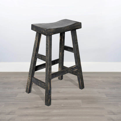 Black Sand 30"H Saddle Seat Stool