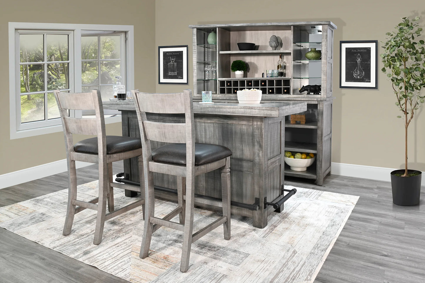 Alpine 80” Home Bar - Alpine Grey finish