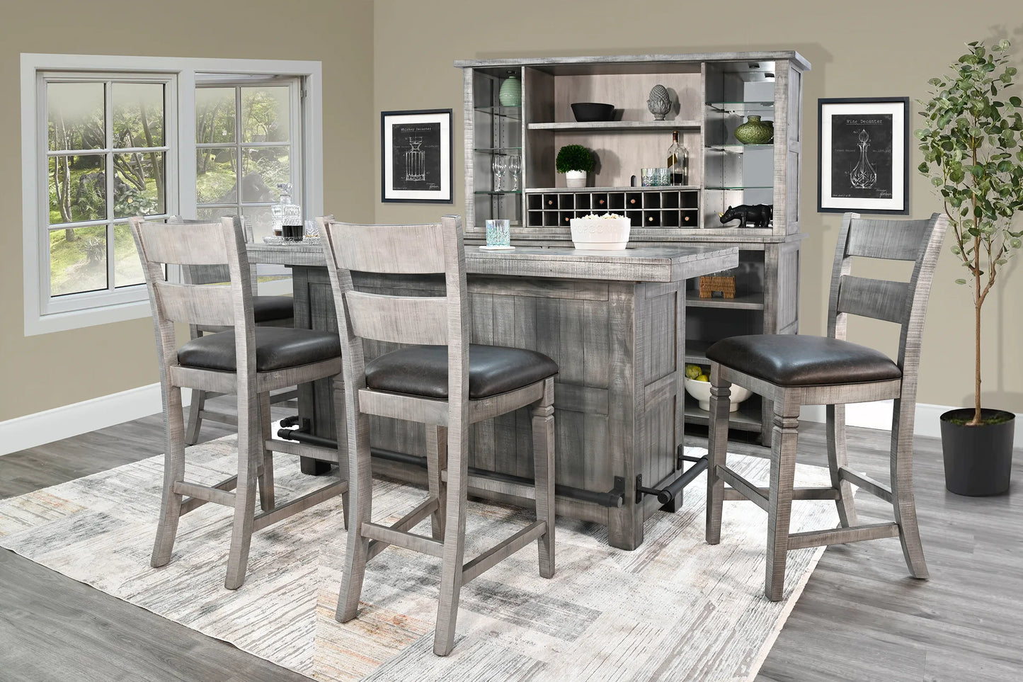 Alpine 80” Home Bar - Alpine Grey finish