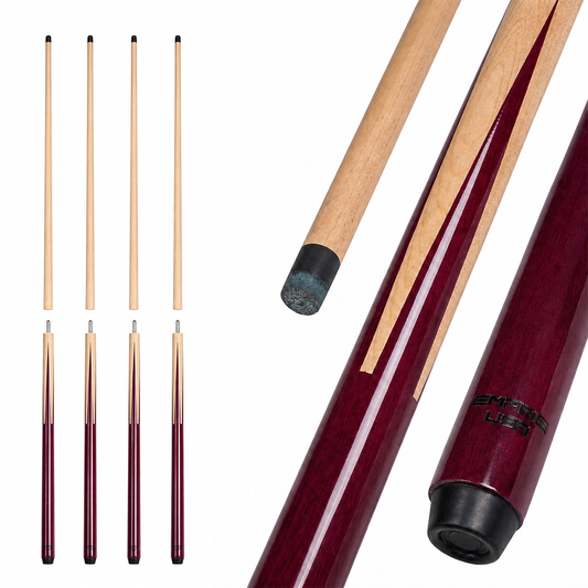 Empire USA - 57" 2-Piece Pool Cue Set 4Pcs 18/19/20/21oz, Peltogyne / Walnut & Maple Shaft, 13mm Tip with Carbon Fiber Ferrule
