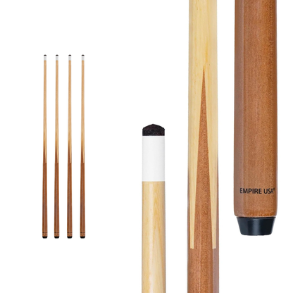 Empire USA - 36” One-Piece Hardwood Billiard Cue Sticks with 13mm Leather Tips, House Bar Pool Sticks for Pool Tables