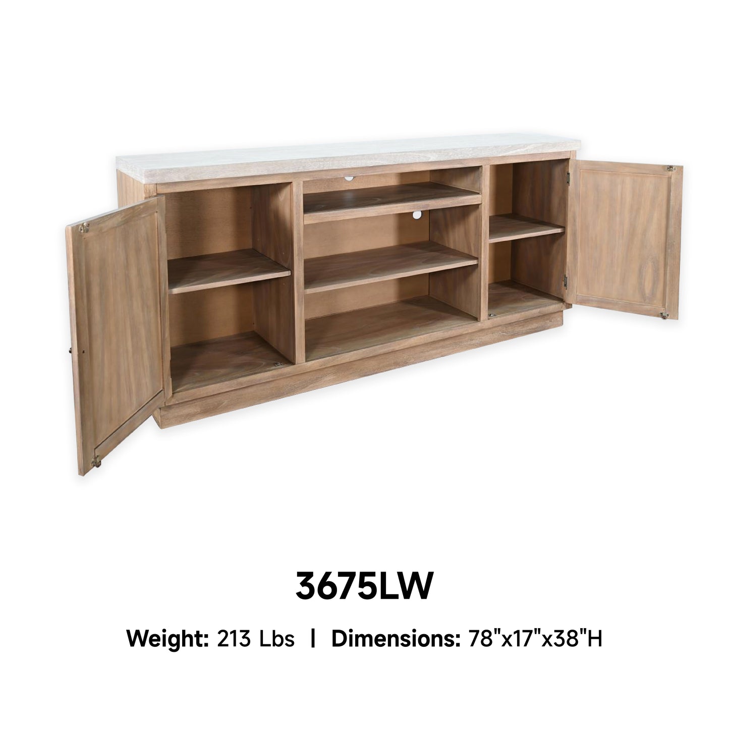 3675LW TV Stand /TV console w/33" Fireplace Option Brown (78-Inch, optional 33''Fireplace, 3666-FPI)