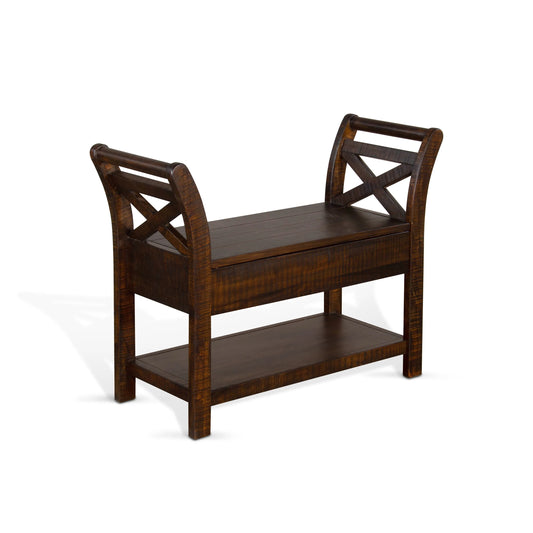 Accent Bench with Storage - Tobacco Leaf finish