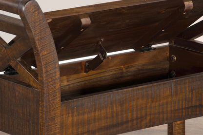 Accent Bench with Storage - Tobacco Leaf finish