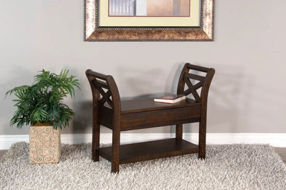 Accent Bench with Storage - Tobacco Leaf finish