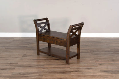 Accent Bench with Storage - Tobacco Leaf finish