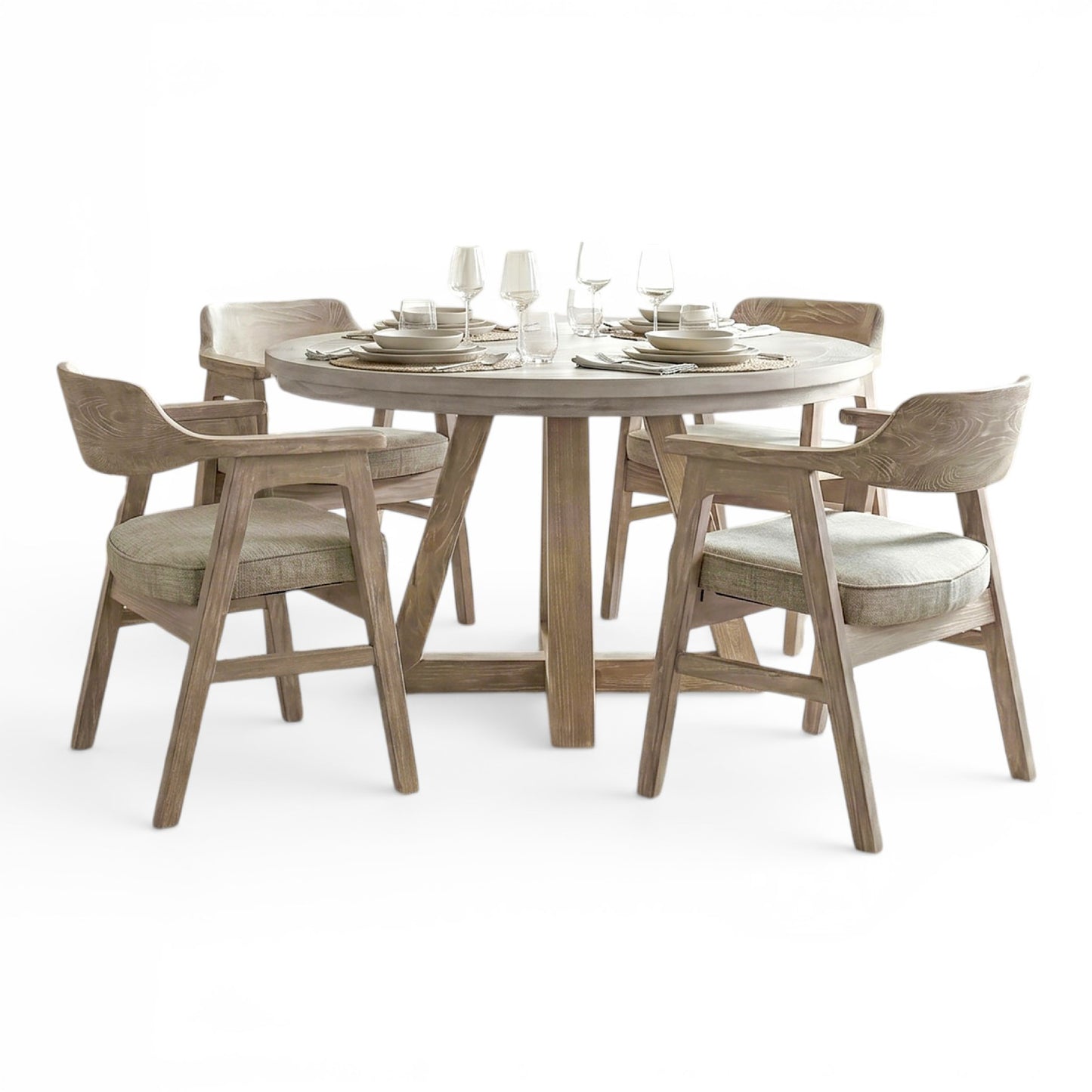 Rowan - Poker Game & Dining Table Set (Light Grey Finish)