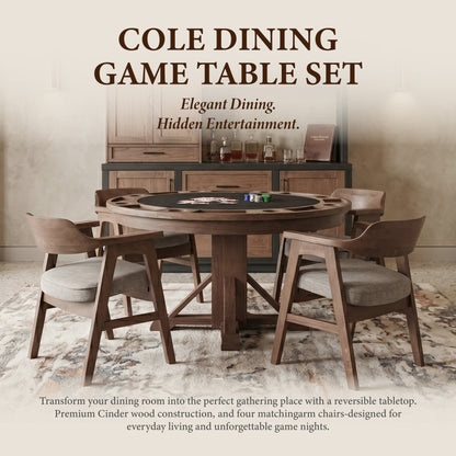 Cole  - Poker Game & Dining Table (Cinder Finish)