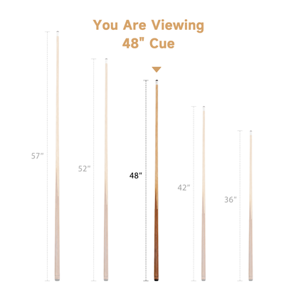 Empire USA - 48” One-Piece Hardwood Billiard Cue Sticks with 13mm Leather Tips, House Bar Pool Sticks for Pool Tables