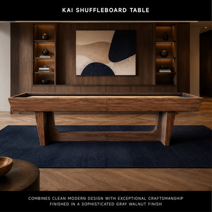 KAI Shuffleboard Table - Grey Walnut Finish