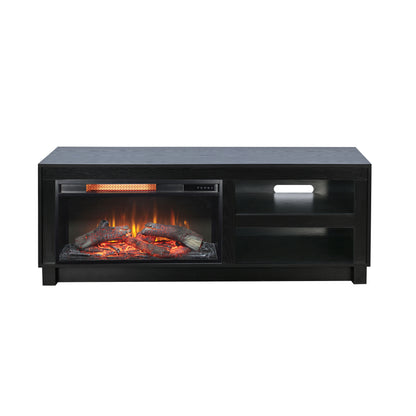 3501BOM Media Console Rustic TV Stand Black (56-inch, Not Contain Fireplace, W/28'' Fireplace Option 2001B-28W&C)