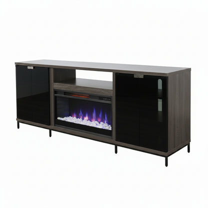 3502GOM Media Console Rustic TV Stand  Grey Walnut  (70-inch, Not Contain Fireplace, W/28'' Fireplace Option 2001B-28W&C)