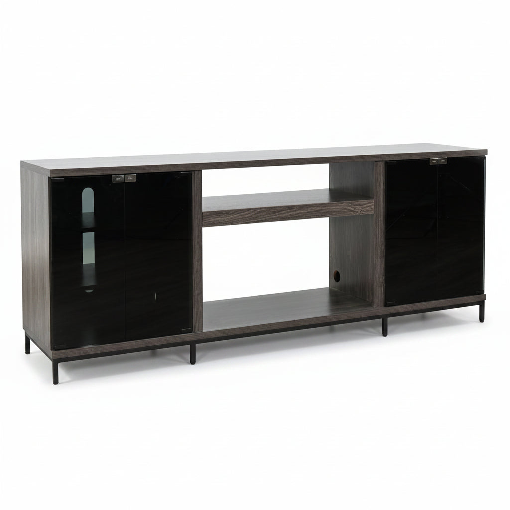 3502GOM Media Console Rustic TV Stand  Grey Walnut  (70-inch, Not Contain Fireplace, W/28'' Fireplace Option 2001B-28W&C)
