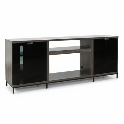 3502GOM Media Console Rustic TV Stand  Grey Walnut  (70-inch, Not Contain Fireplace, W/28'' Fireplace Option 2001B-28W&C)
