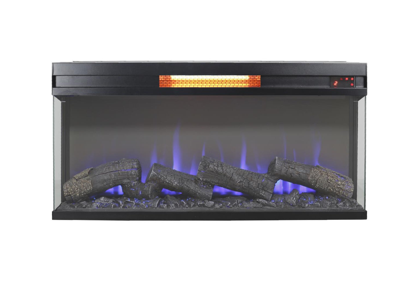 36''Panoramic Electric Fireplace Insert, with 3-Side Glass & Multi-Color Flame, w/Remote Control, Thermostat, Timer, 1500w